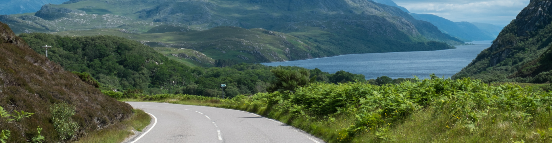 The North Coast 500 scenic route around the north coast of Scotland.